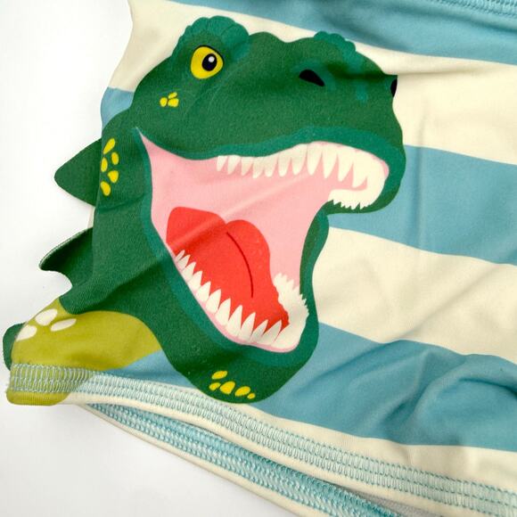Mini Boden Blur Striped T-Rex Dino Euro Swim Shorts - Picture 2 of 6